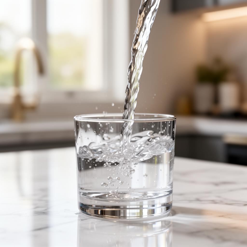 Crystal clear filtered water